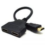 Wholesales-Price-Black-HDMI-1-to-2-Splitter-Cable-Male-to-Female-M-F-1-in